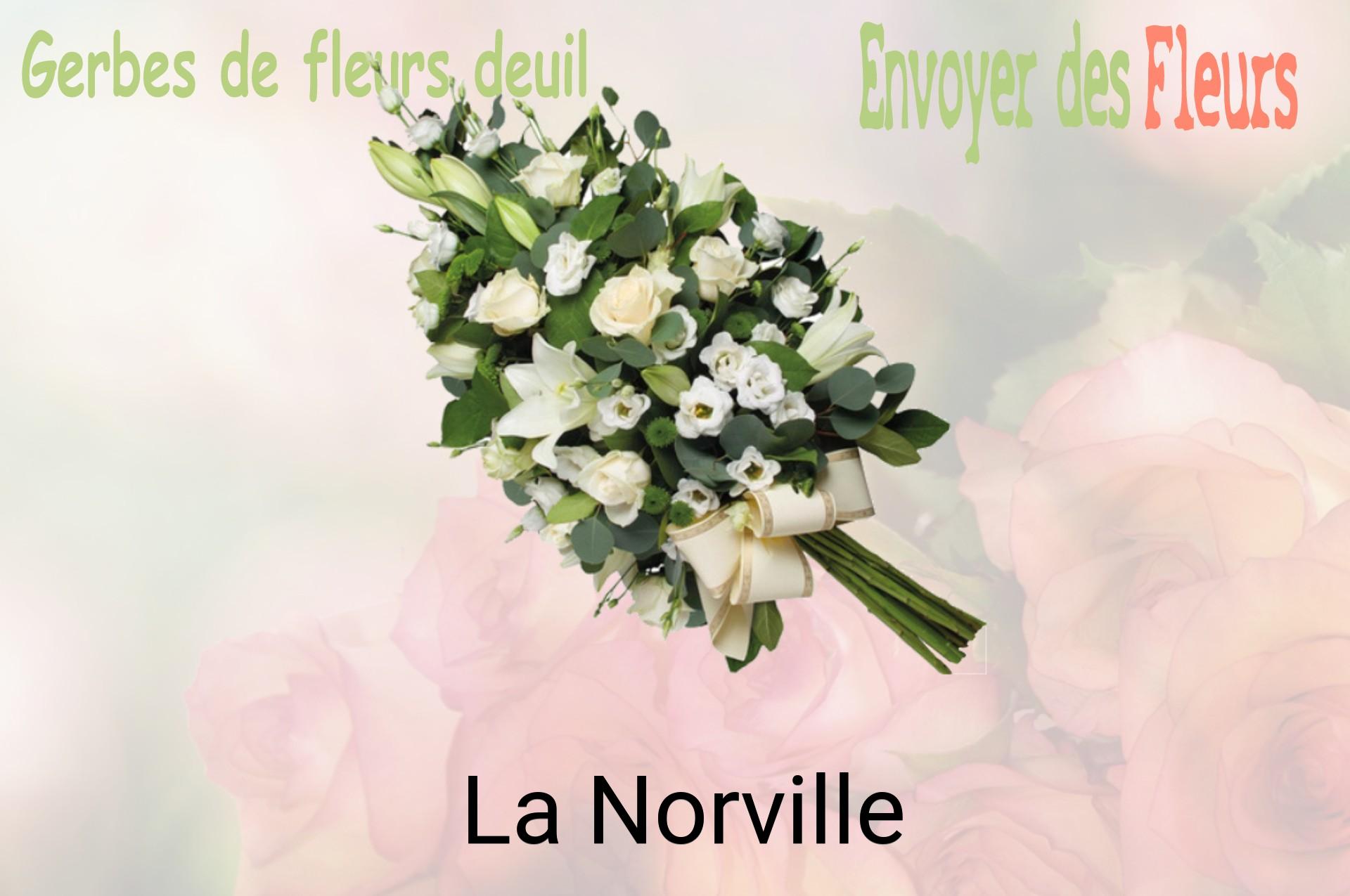 Gerbe de fleurs de deuil livrée à La Norville